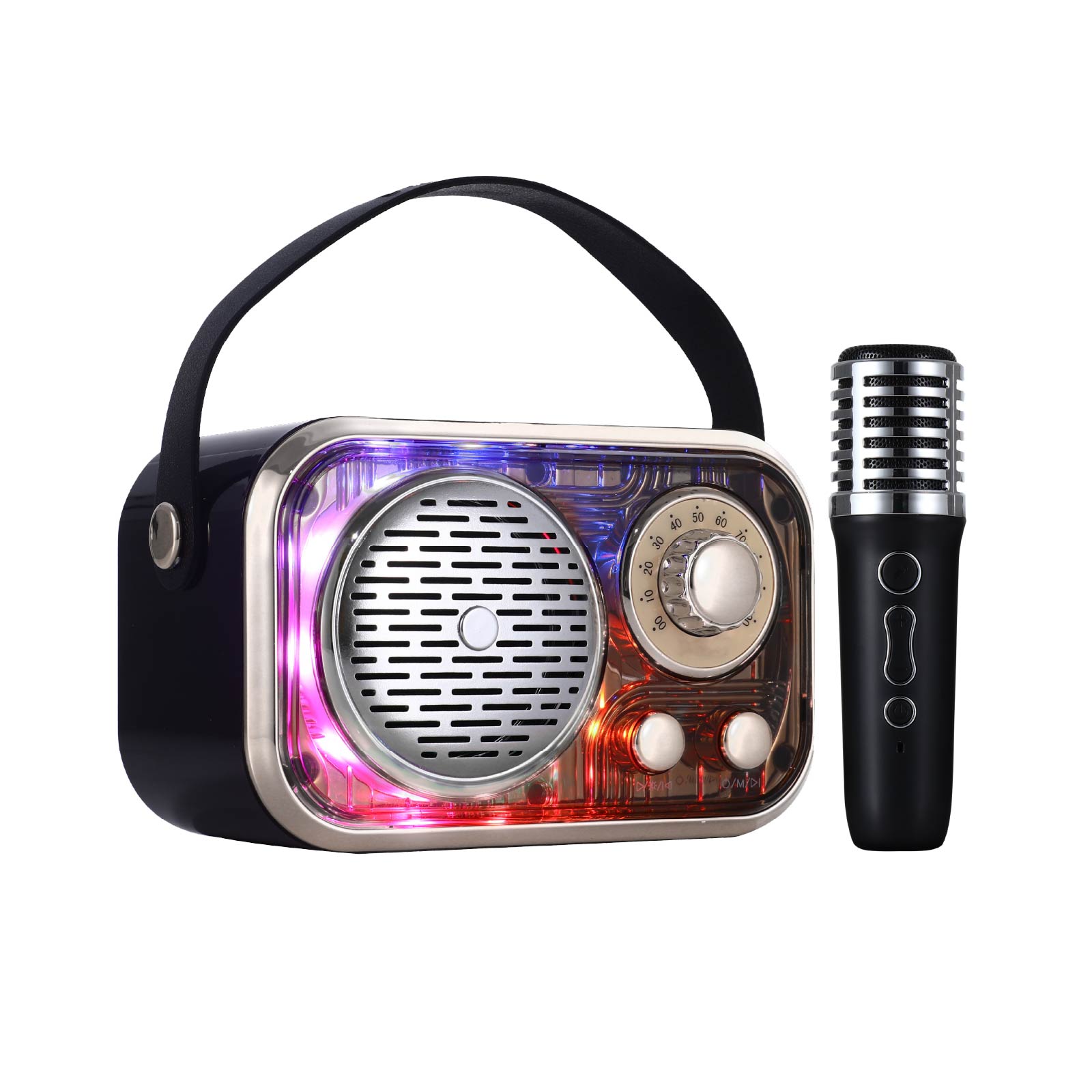 Karaoke Multi-Color Light Wireless Speaker with Microphone