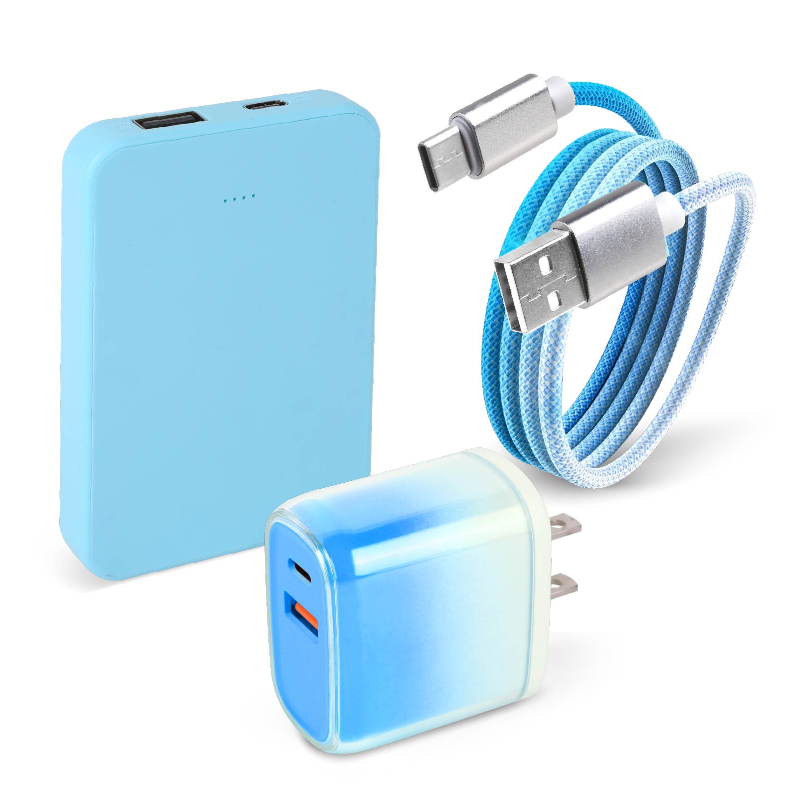 3-in-1 Charger Set ( Wall Charger + Cable + Powerbank)