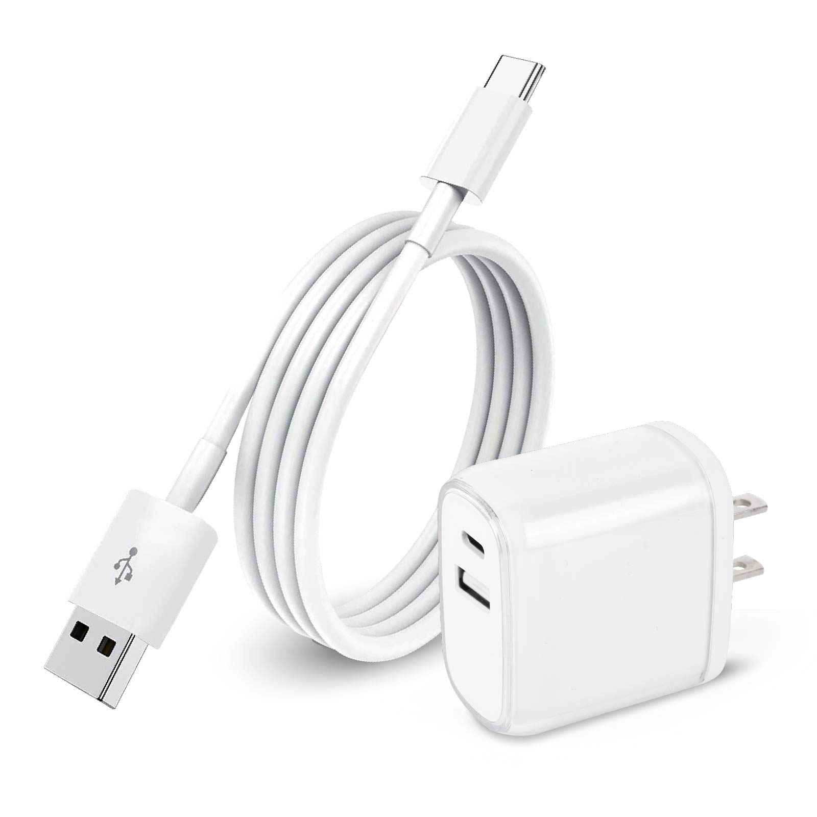 PD 20W A+C Fast Wall Charger & A To C Cable Charger Combo