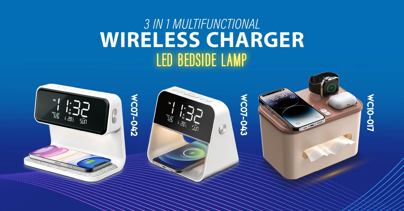 3 In 1 Wireless Charger Beside Lamp