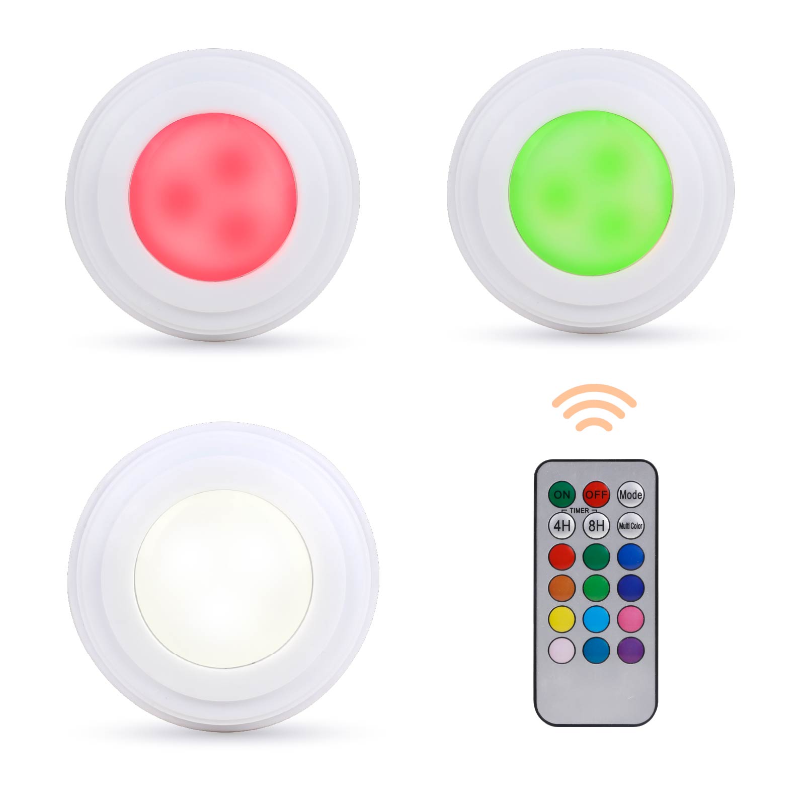 Remote Control & Tap Control LED Color Light (3pack)