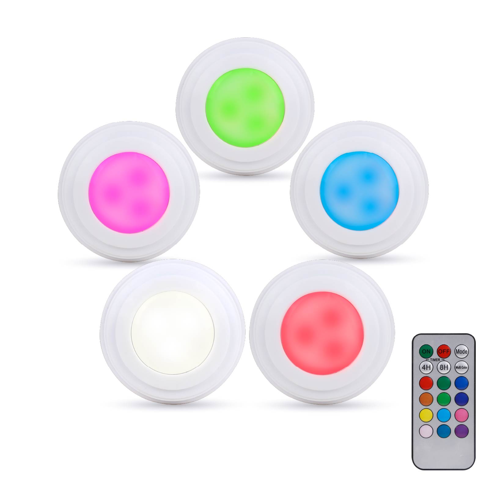 Remote Control & Tap Control LED Color Light (5pack)