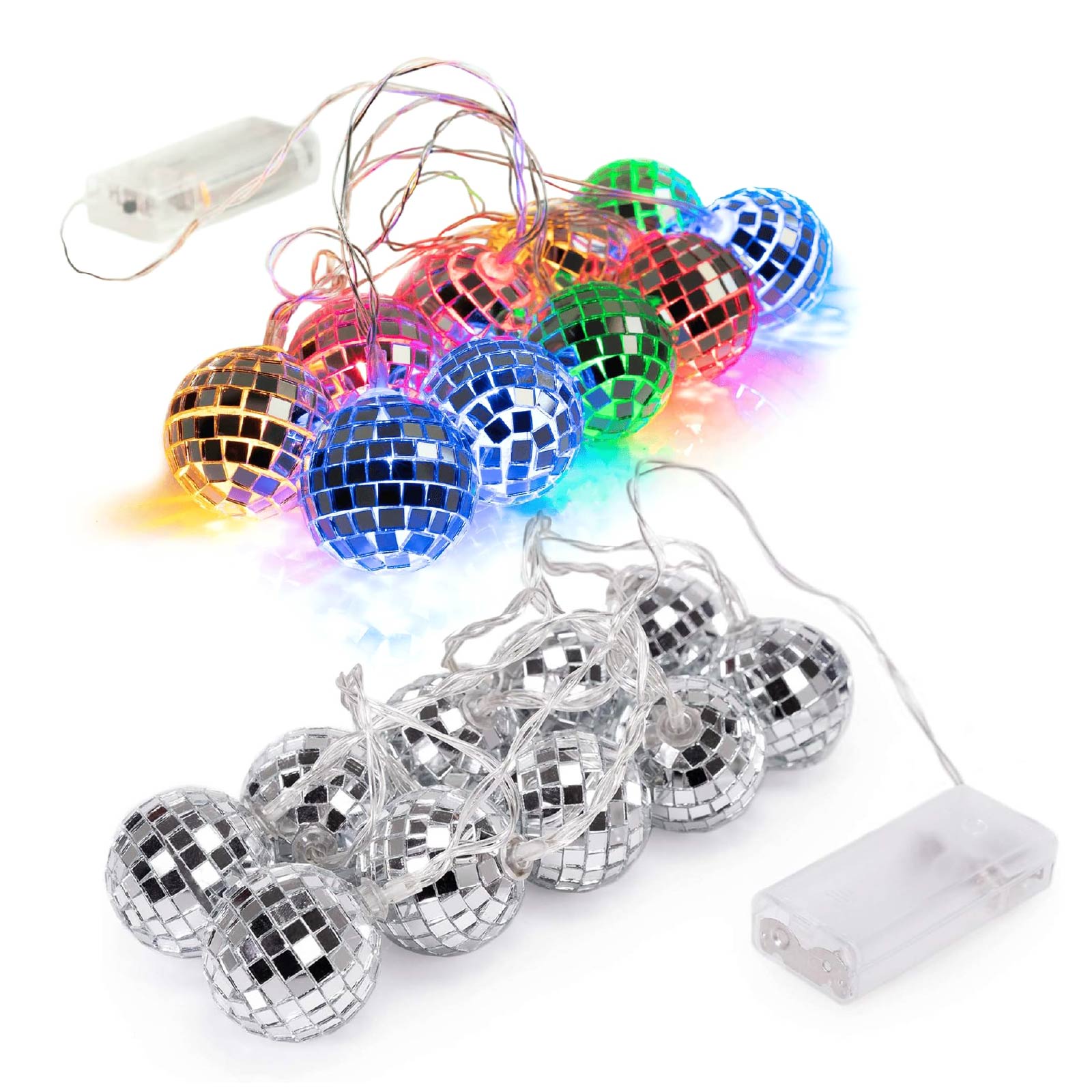 10 LED Disco Balls String Lights 