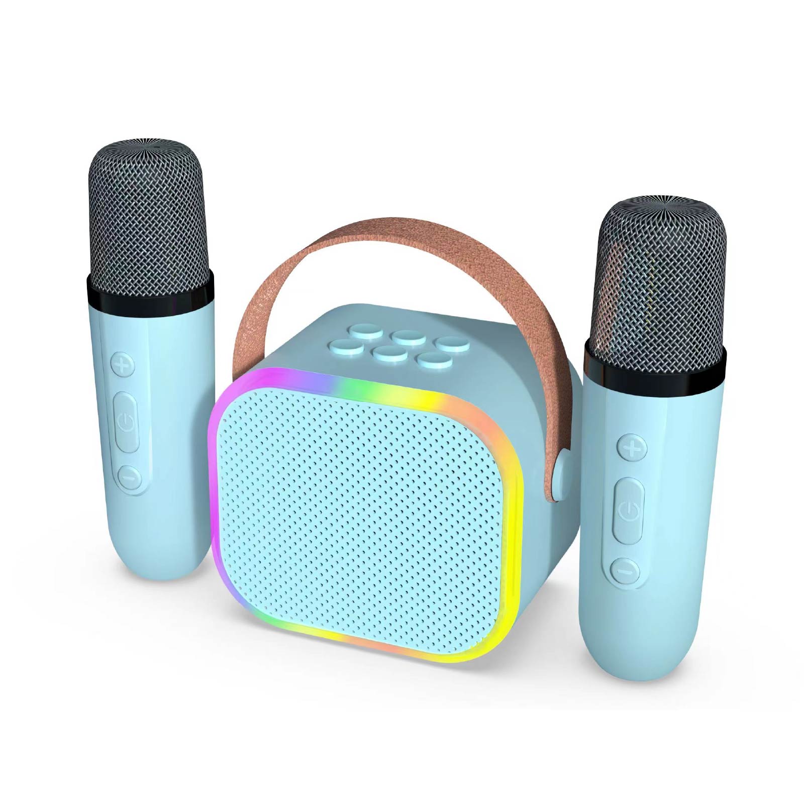 Karaoke Multi-Color Light Wireless Speaker with 2 Microphones