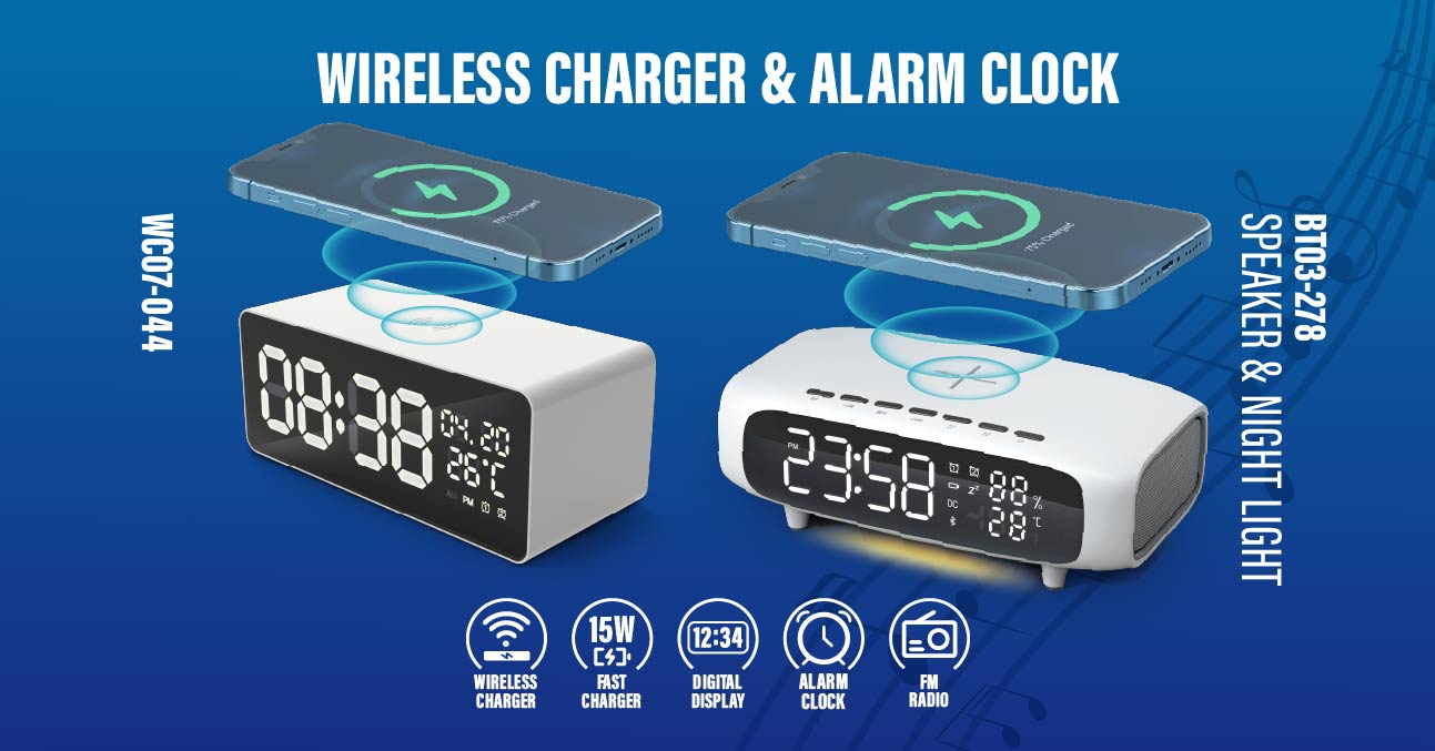 15W Wireless Charger & Alarm Clock