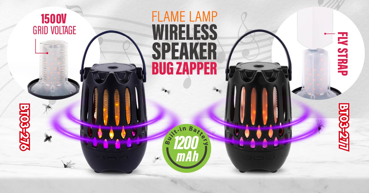 Flame Lamp Wireless Speaker Bug Zapper