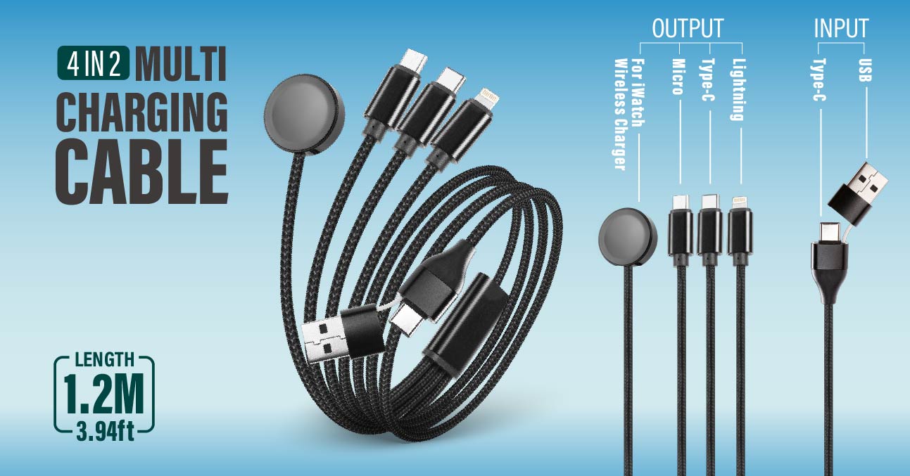 4 In 2 Multi Charging Cable