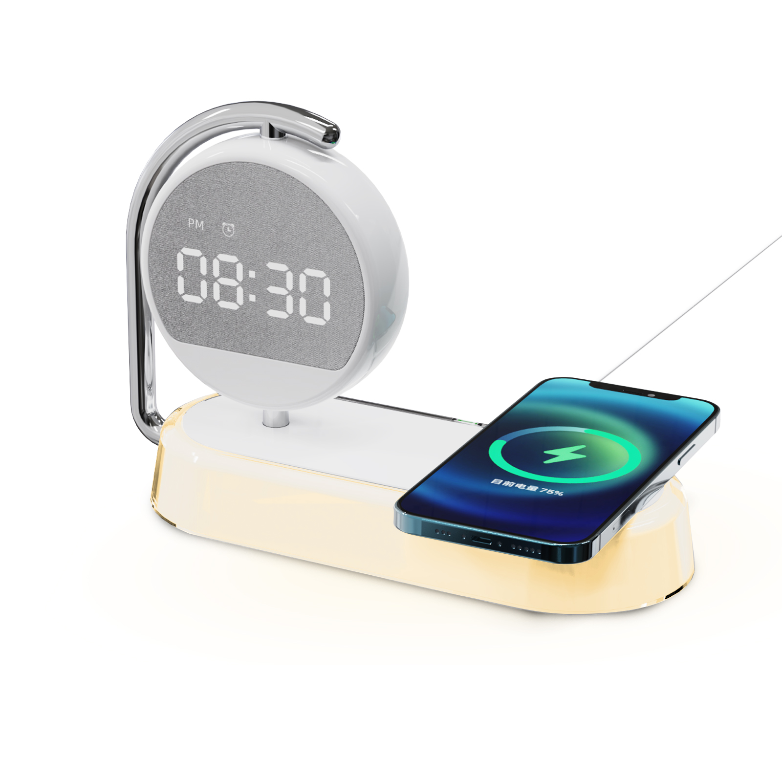 15W Wireless Charger & Alarm Clock Nightlight