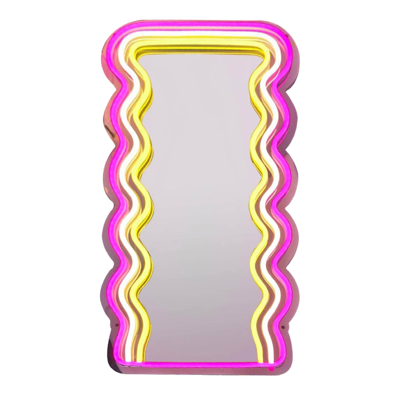 Wavy Neon Mirror for Wall Decor USB Powered
