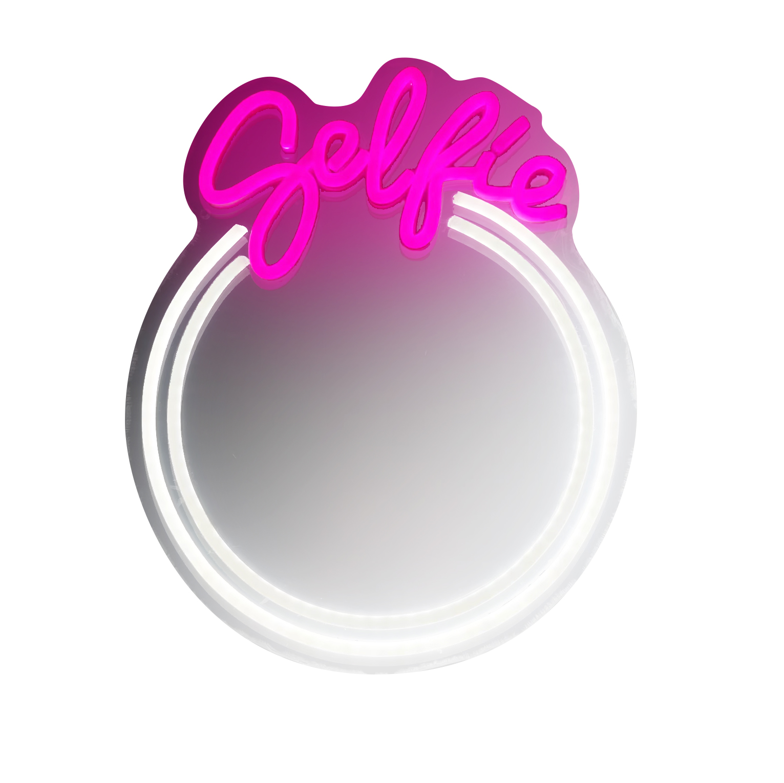 Selfie Neon Mirror for Wall Decor USB Powered