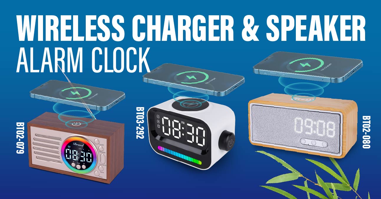 Wireless Charger & Speaker with Alarm Clock