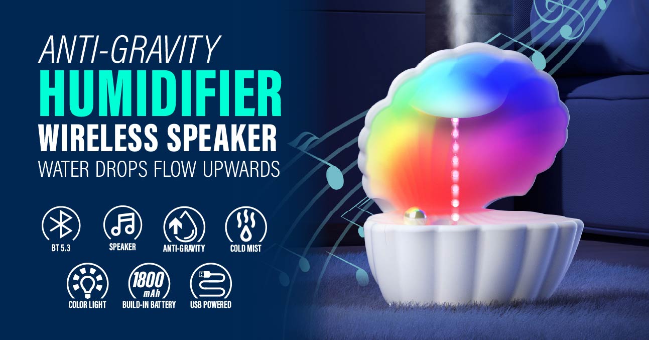 Shell Decoration Antigravity Humidifier Lamp & Speaker