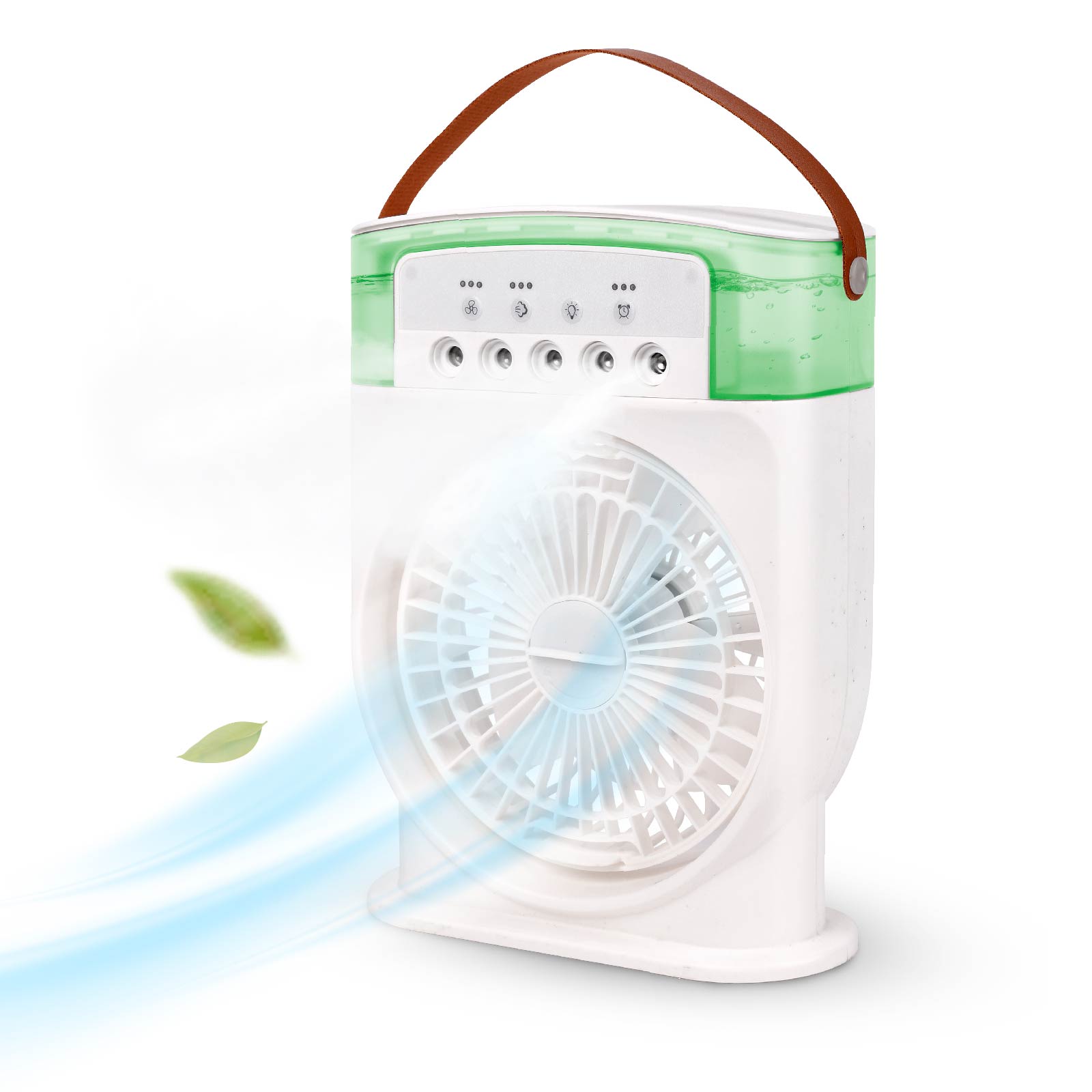 Portable Fans with Spray & Color Light