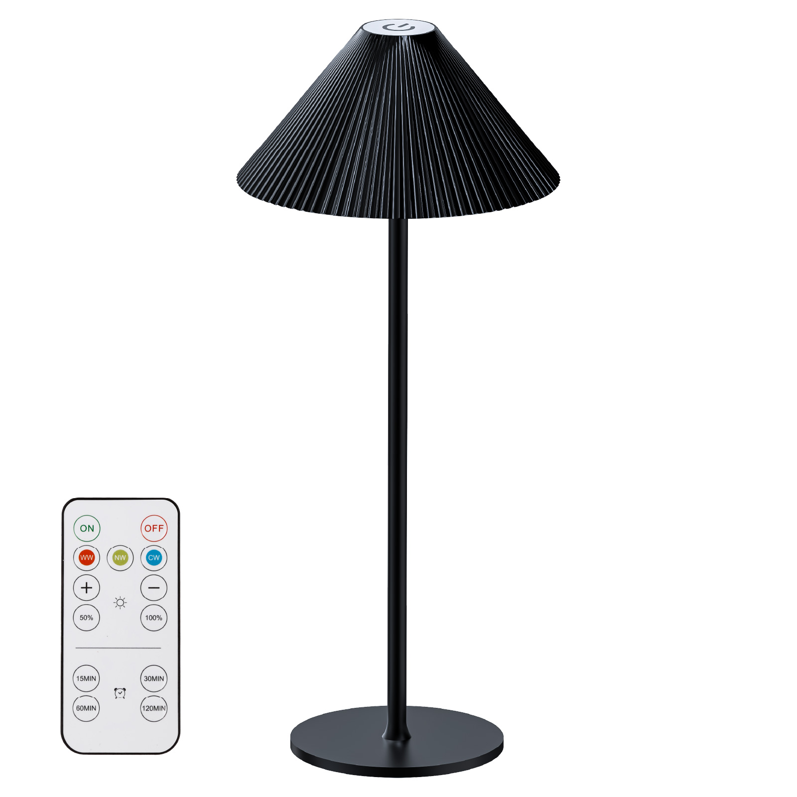 Cordless Dimmable LED Touch Lamp with Remote Control