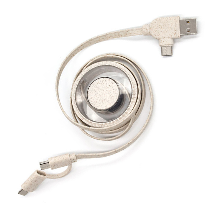 Retractable Wheat Straw Data Cable