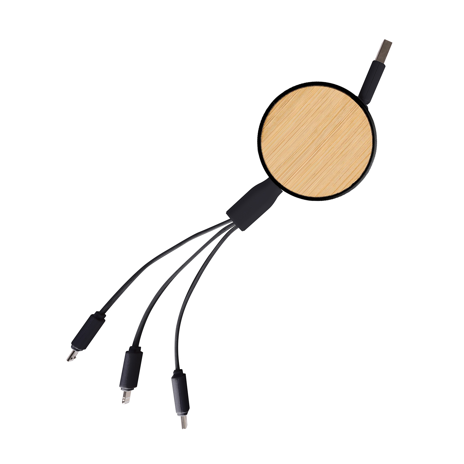 Bamboo Retractable Multifunctional Charging Cable