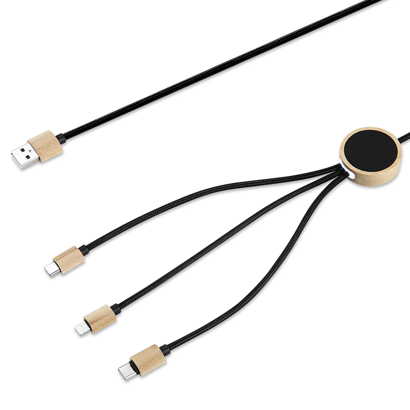 Bamboo Multifunctional Charging Cable 