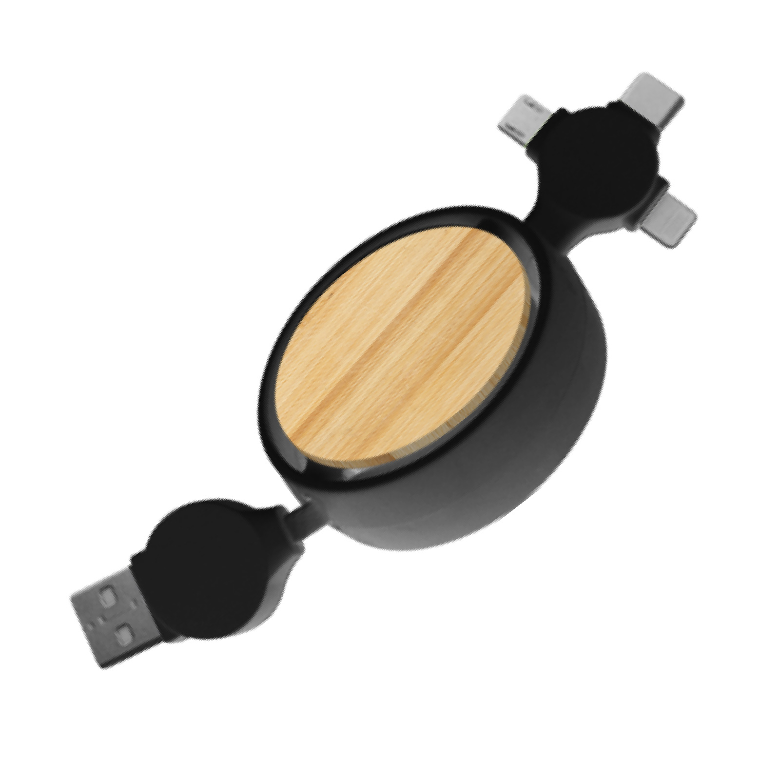 Bamboo Retractable Multifunctional Charging Cable