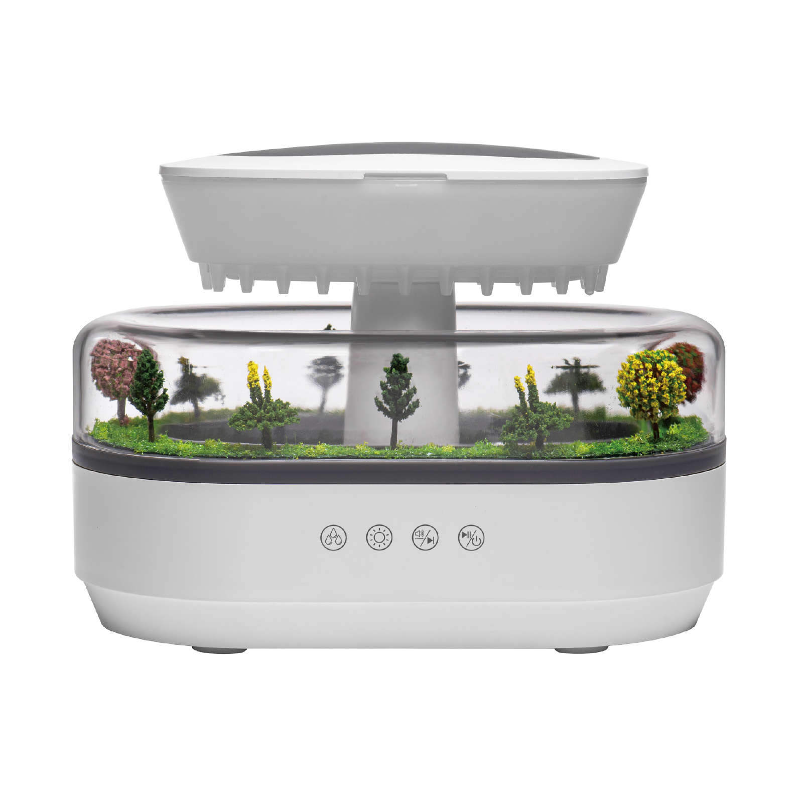 Forest Landscape Raindrops Aroma Diffuser with Color Night Light