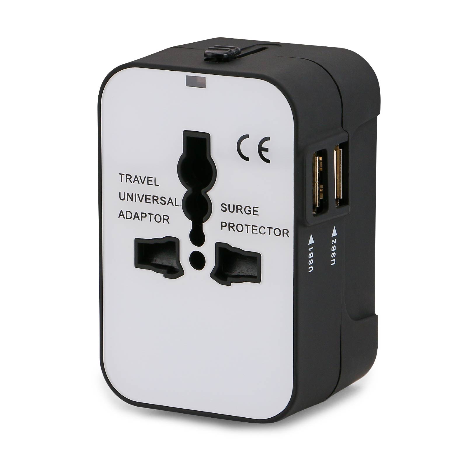 Travel Power Adapter with AC Outlets & 1A+1C  Ports