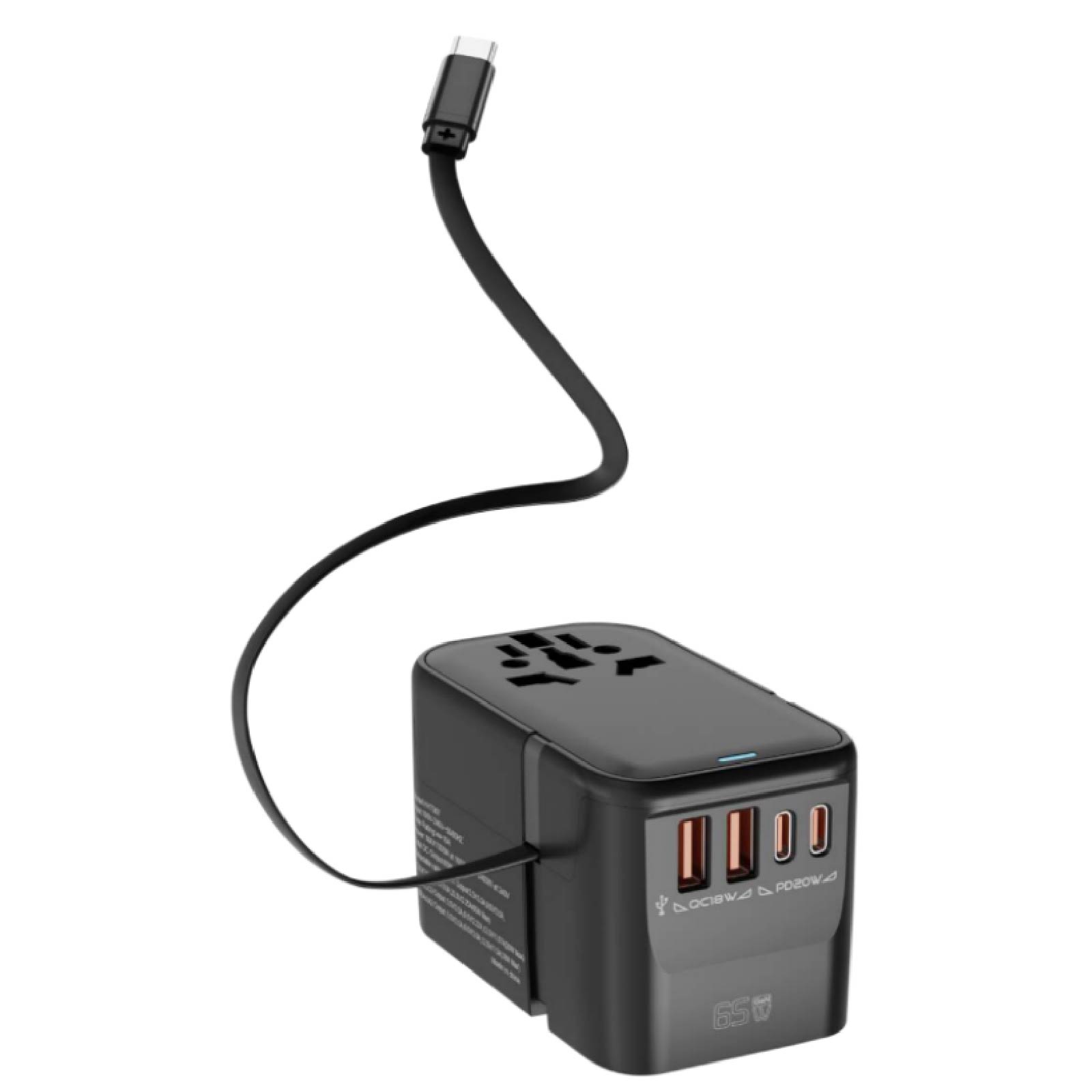 Travel Power Adapter with AC Outlets & 2A+3C  Ports