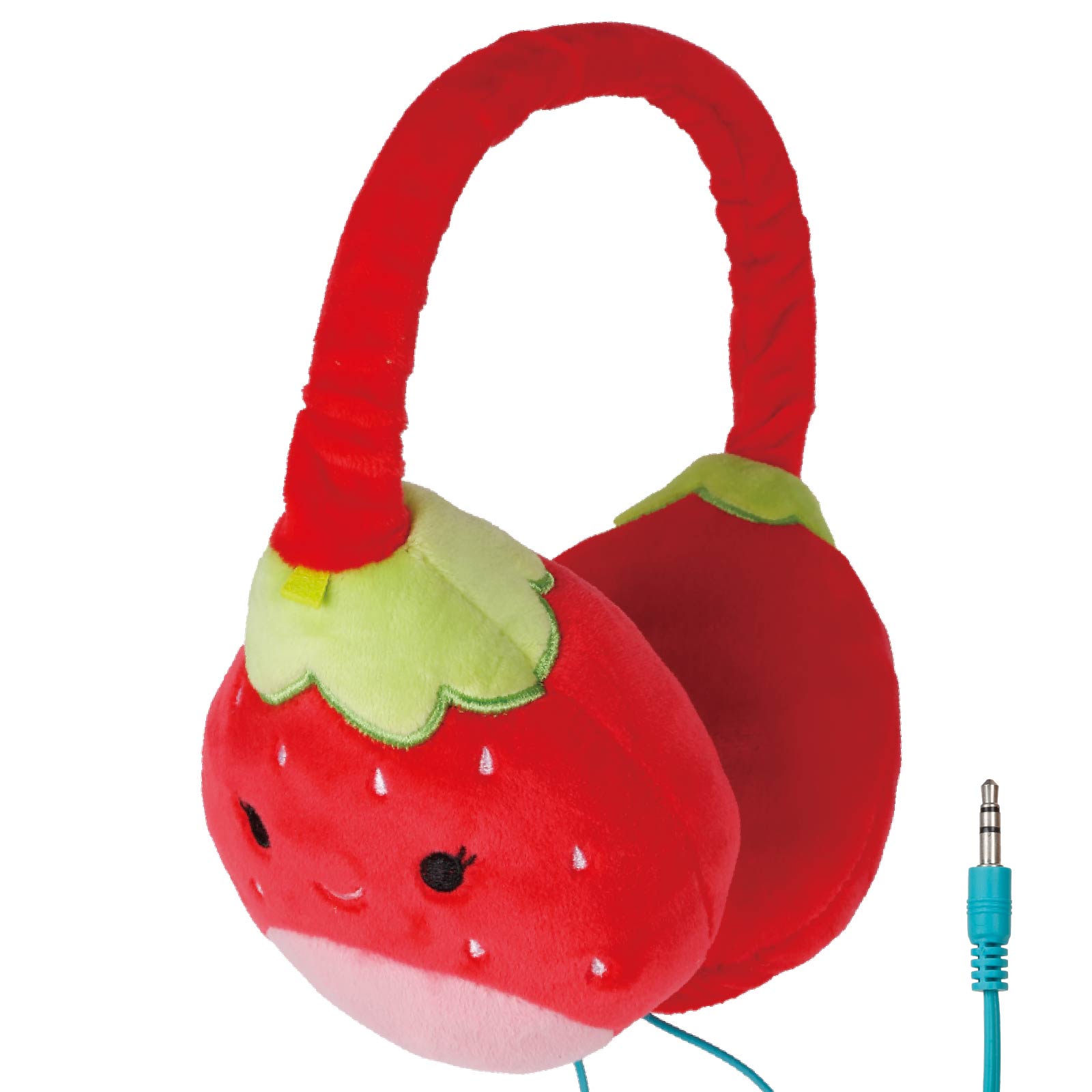 Wired Cartoon Plush Headset (Tomato)