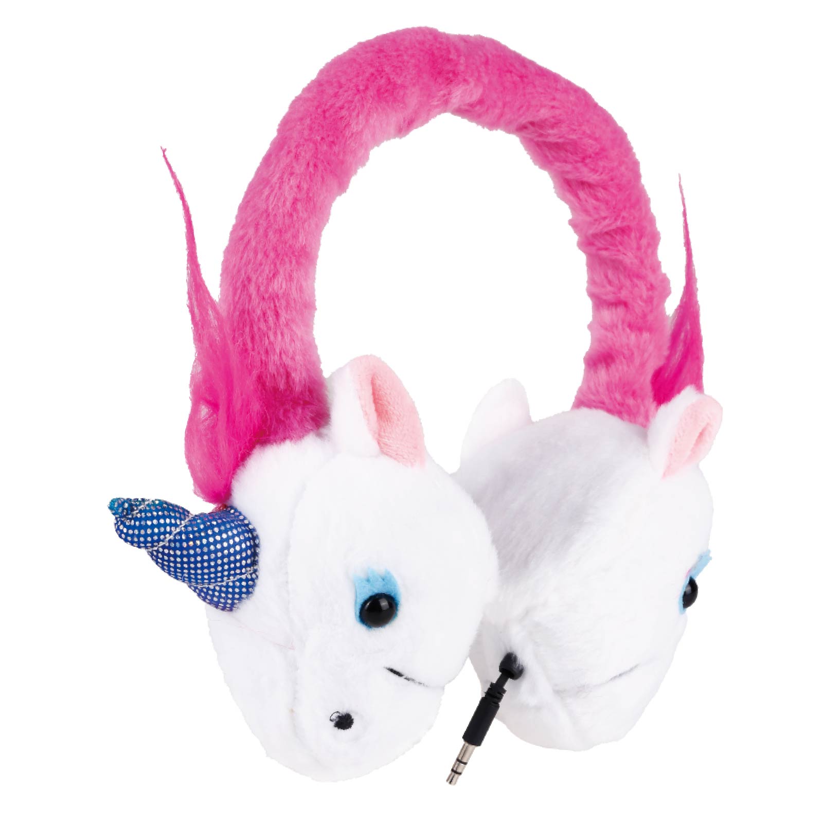 Retractable Wired Cartoon Plush Headset (Unicorn)