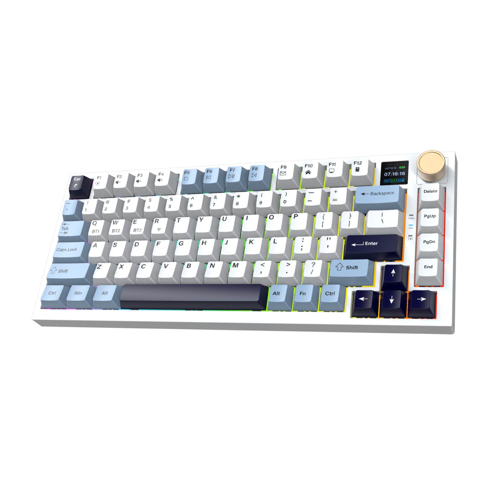 Triple-mode Multimedia Display RGB Mechanical Gaming Keyboard (Gasket Structure, PBT Keycaps)