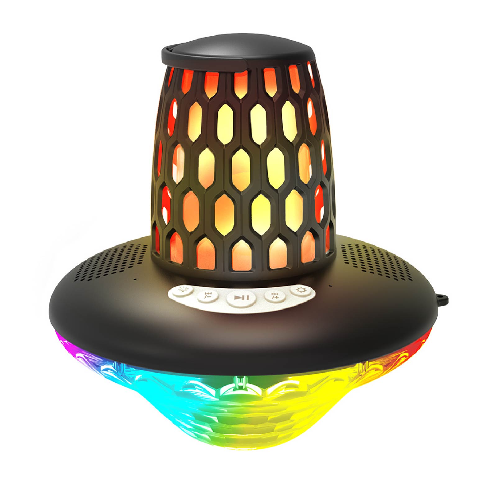 Floating Flame Wireless Speaker with Color Light