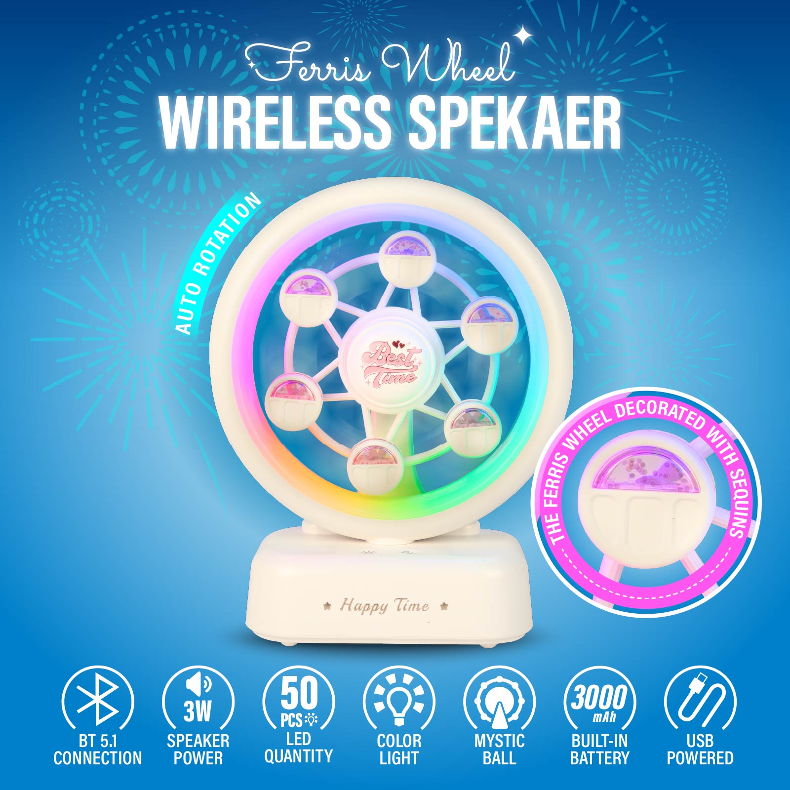 RGB Ferris Wheel Wireless Speaker