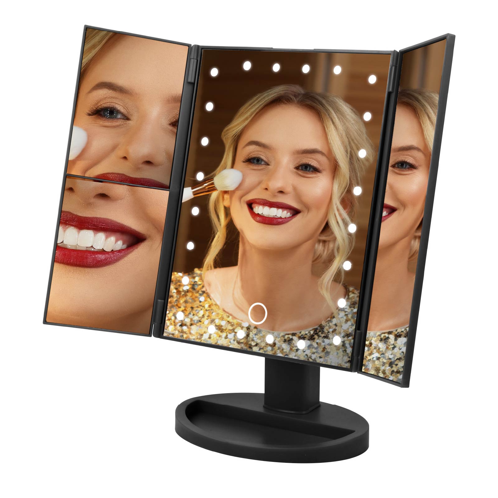 Trifold Lighted Makeup Mirror