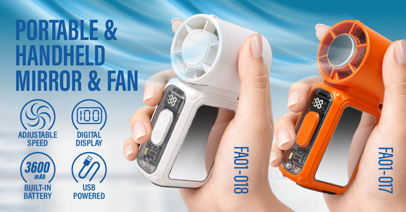 Handheld Cooler Fan & Mirror