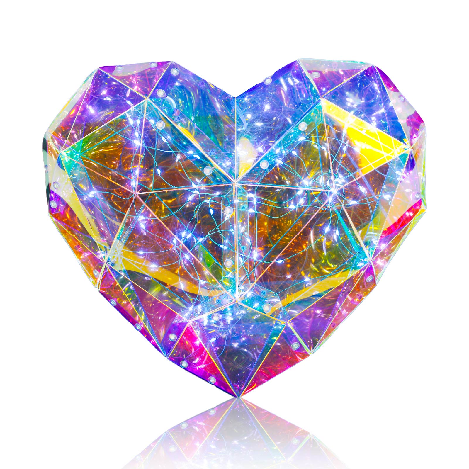 Glowing Prismatic Iridescent Heart