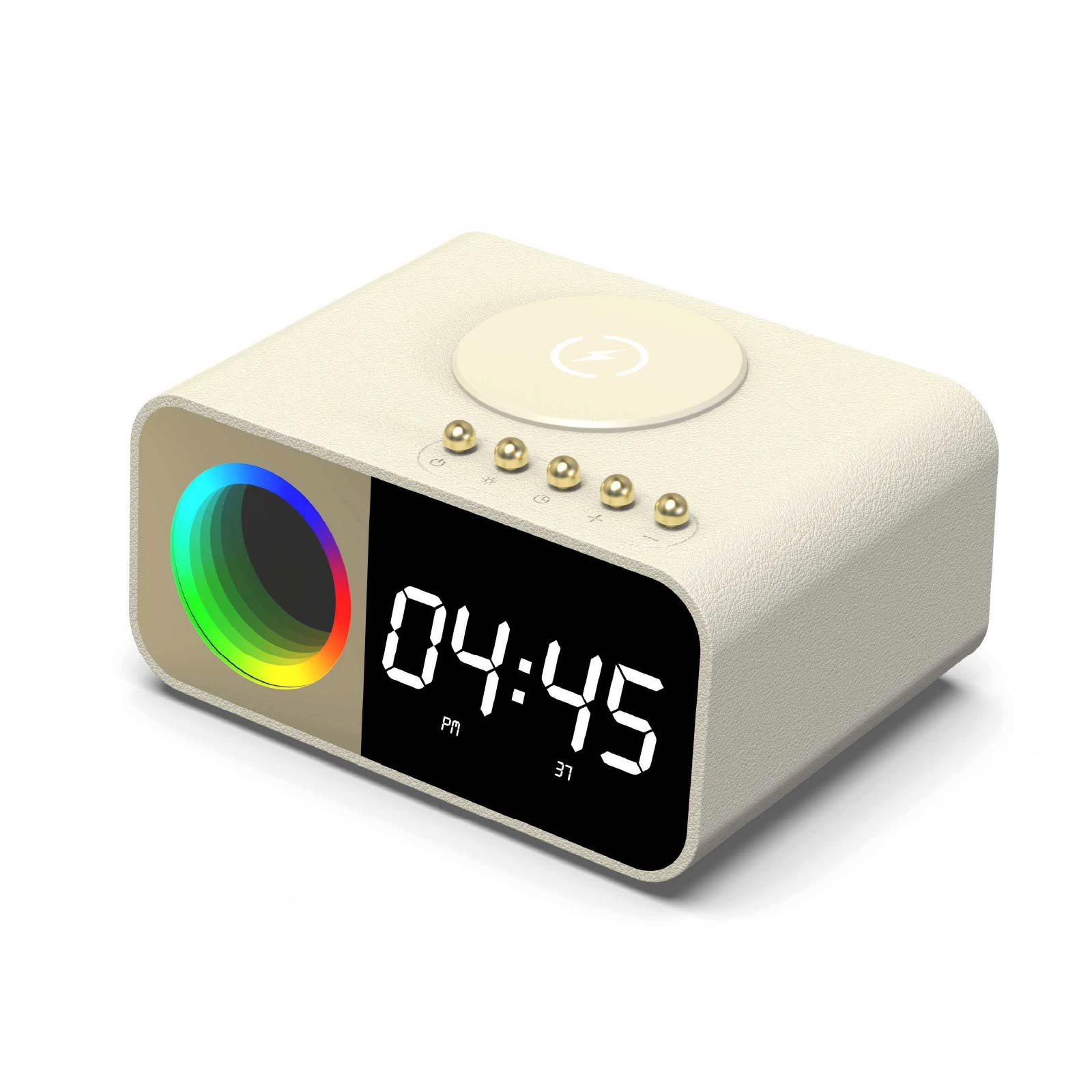 RGB Wireless Speaker & Wireless Charger with Alarm Clock
