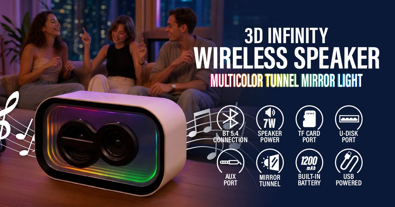 3D Infinity Tunnel Mirror Wireless Speaker