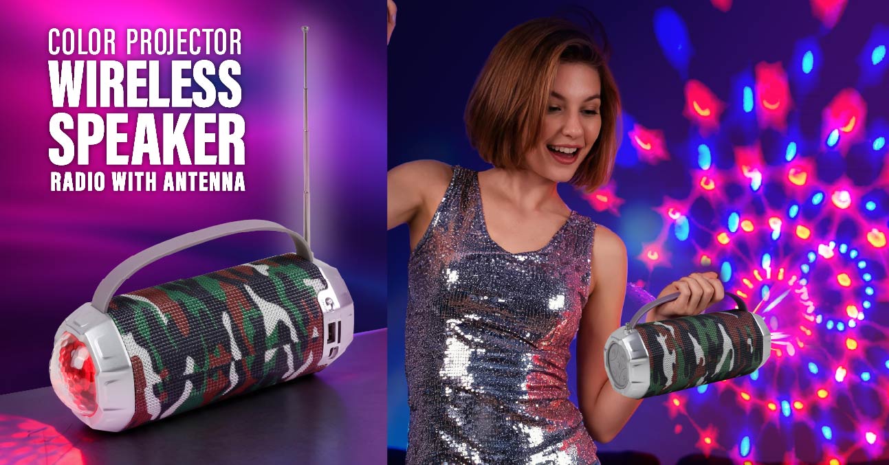 Wirele Speaker with Color Projector
