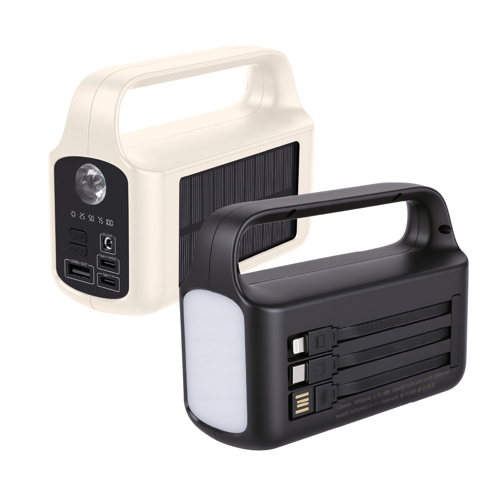 40000mAh Solar Charger With LED Flashlight 