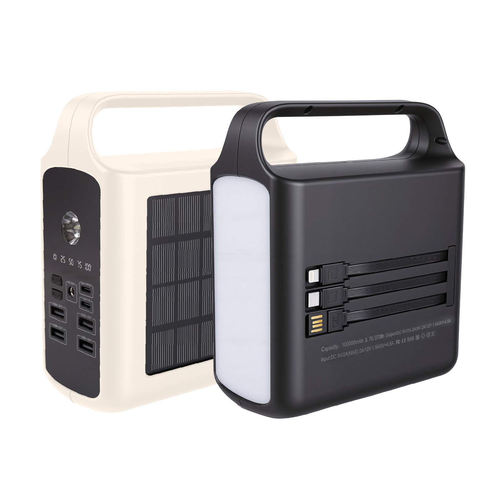 100000mAh Solar Charger With LED Flashlight 
