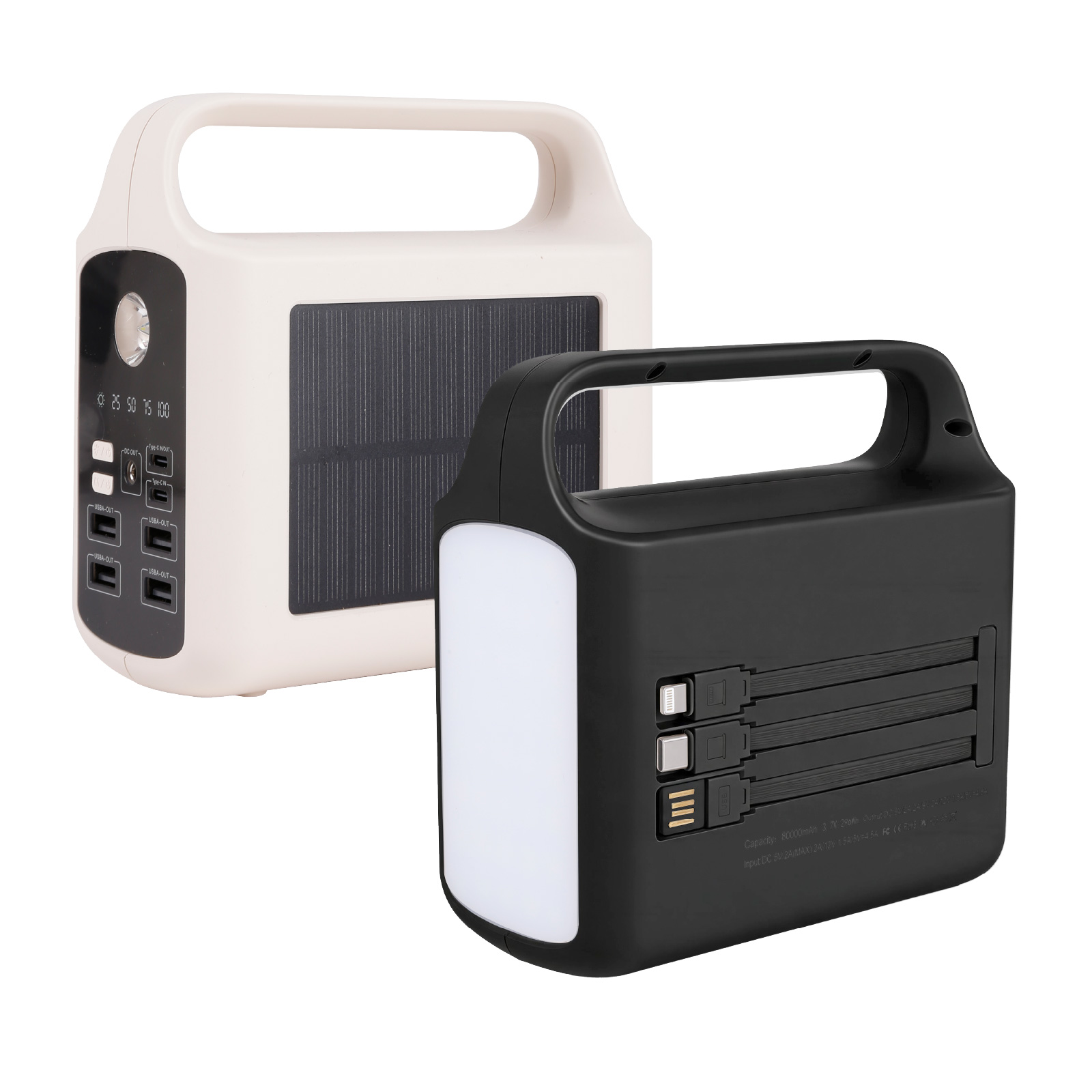 80000mAh Solar Charger With LED Flashlight 