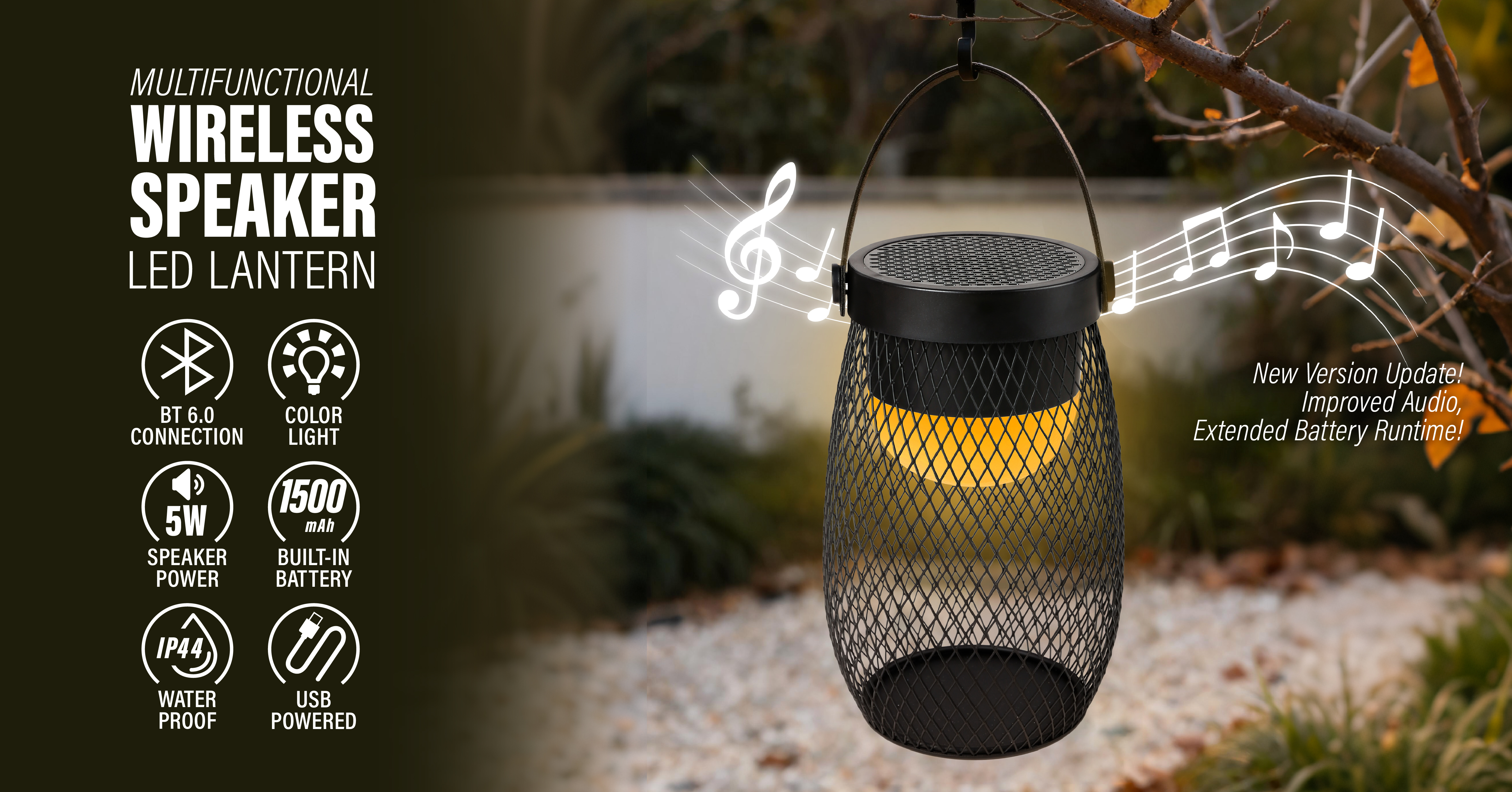 Wireless Speaker LED Lantern