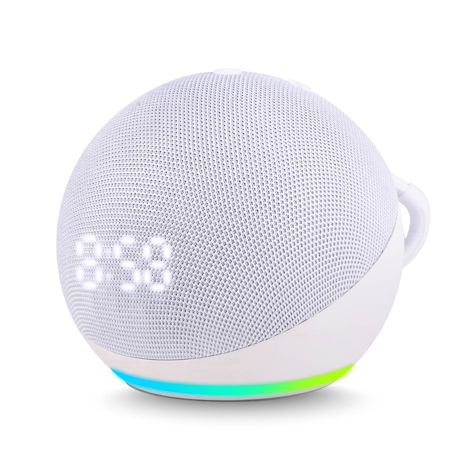 Ball‑shaped RGB Fabric Wireless Speaker with Time Display