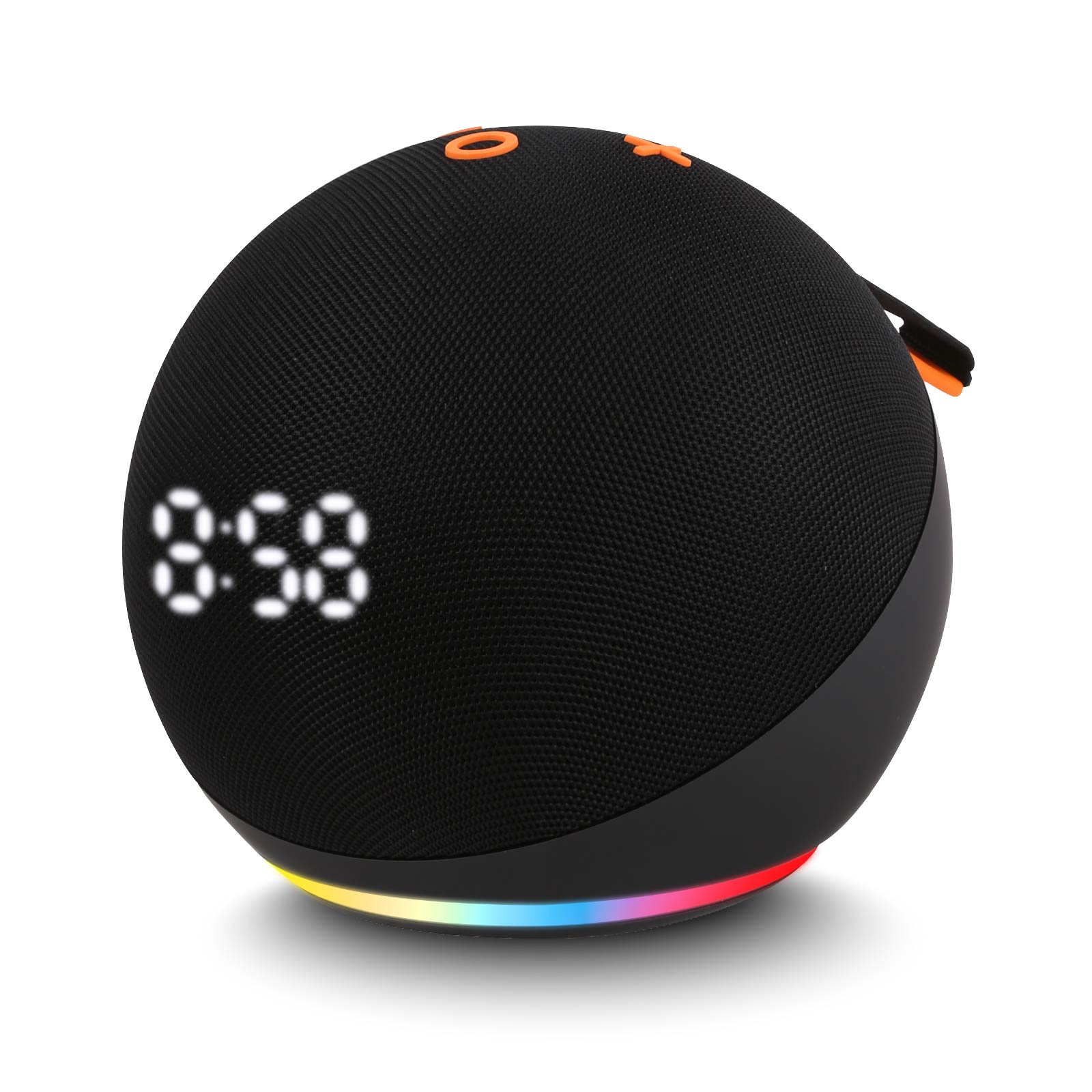 Ball‑shaped RGB Fabric Wireless Speaker with Time Display